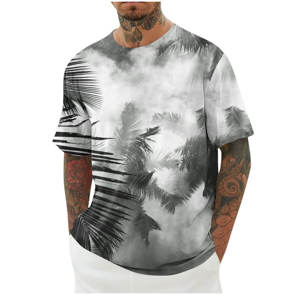 Birdeem Shirts for Men New Fashion Casual Men T-Shirt Print Sports Short Sleeve Round-Neck Blouses Shirts
