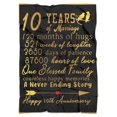 thumbnail image 6 of Gifts for 10th Anniversary Blanket, 10 Year Wedding Anniversary Couple Gifts for Dad Mom Grandparents-Blanket for Couples, Valentine, Birthday, Soft and Cozy Throw Blanket 60x80 Inch, 6 of 6