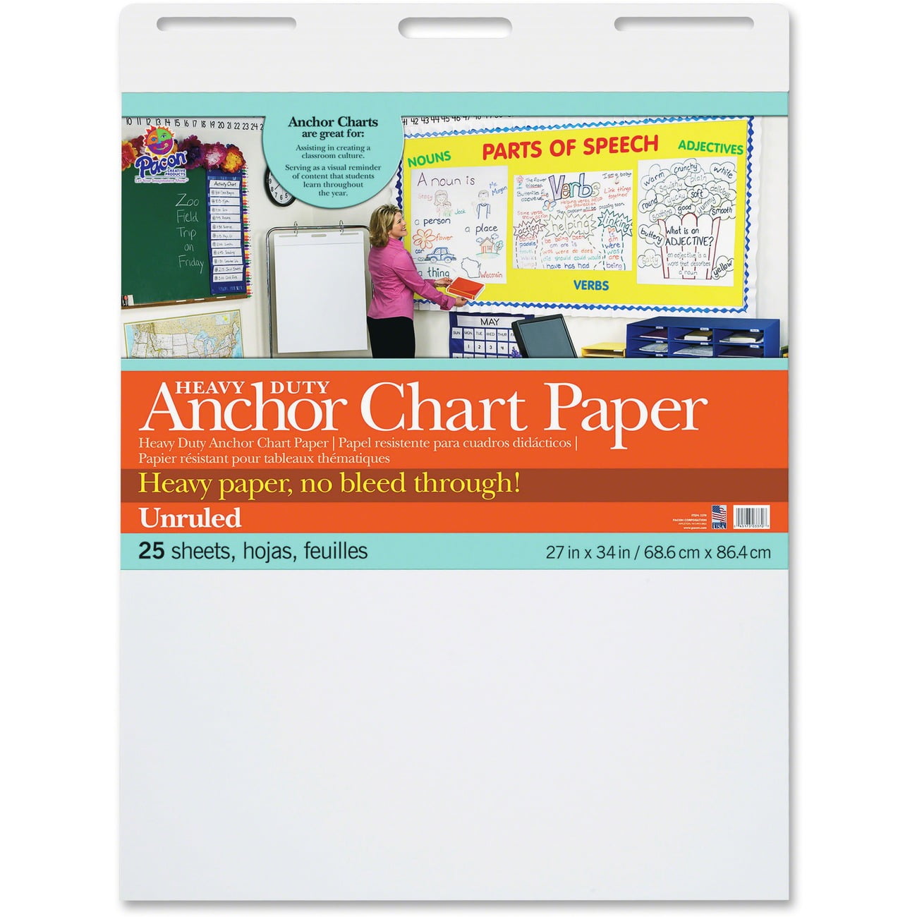 Pacon Heavy Duty Anchor Chart Paper - 27" x 34", Non-Gridded