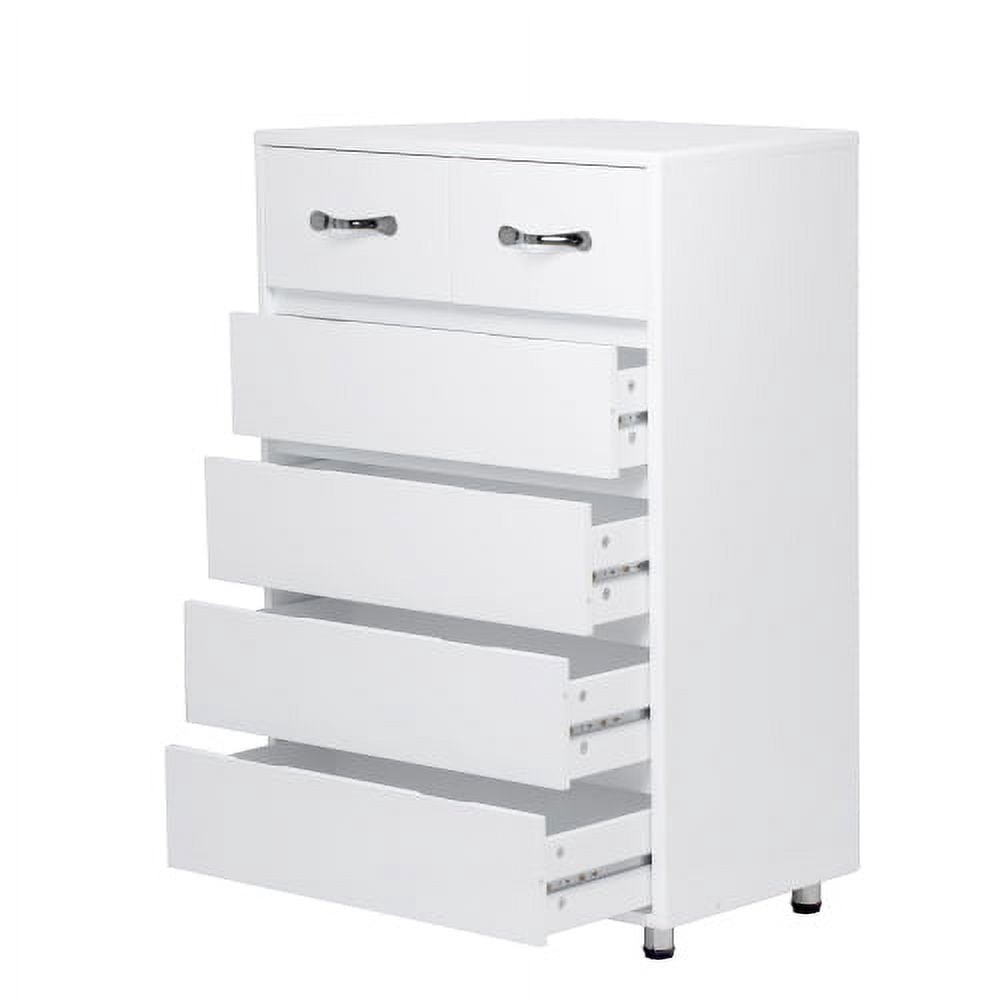 6-Drawer Dresser, Wood Chest of Drawers for Bedroom, Modern Storage Cabinet Dresser Organizer Unit for Living Room, Closet, Hallway, White
