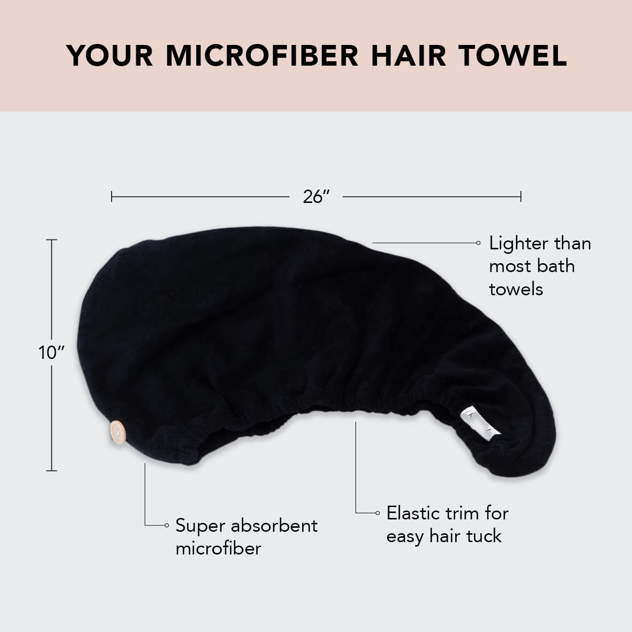 Kitsch Super Absorbent Microfiber Hair Towel Wrap, 1 Count