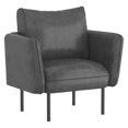 thumbnail image 1 of Modern Faux Leather Accent Chair in Grey, 1 of 7