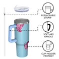 thumbnail image 4 of Butterfly Gift 40oz Tumbler with Handle and Straw, Large Capacity Travel Cup for Hot & Cold Drinks, Double Walled Vacuum Insulated Cup, Butterfly Lover Birthday Gifts for Women Girls, 4 of 6