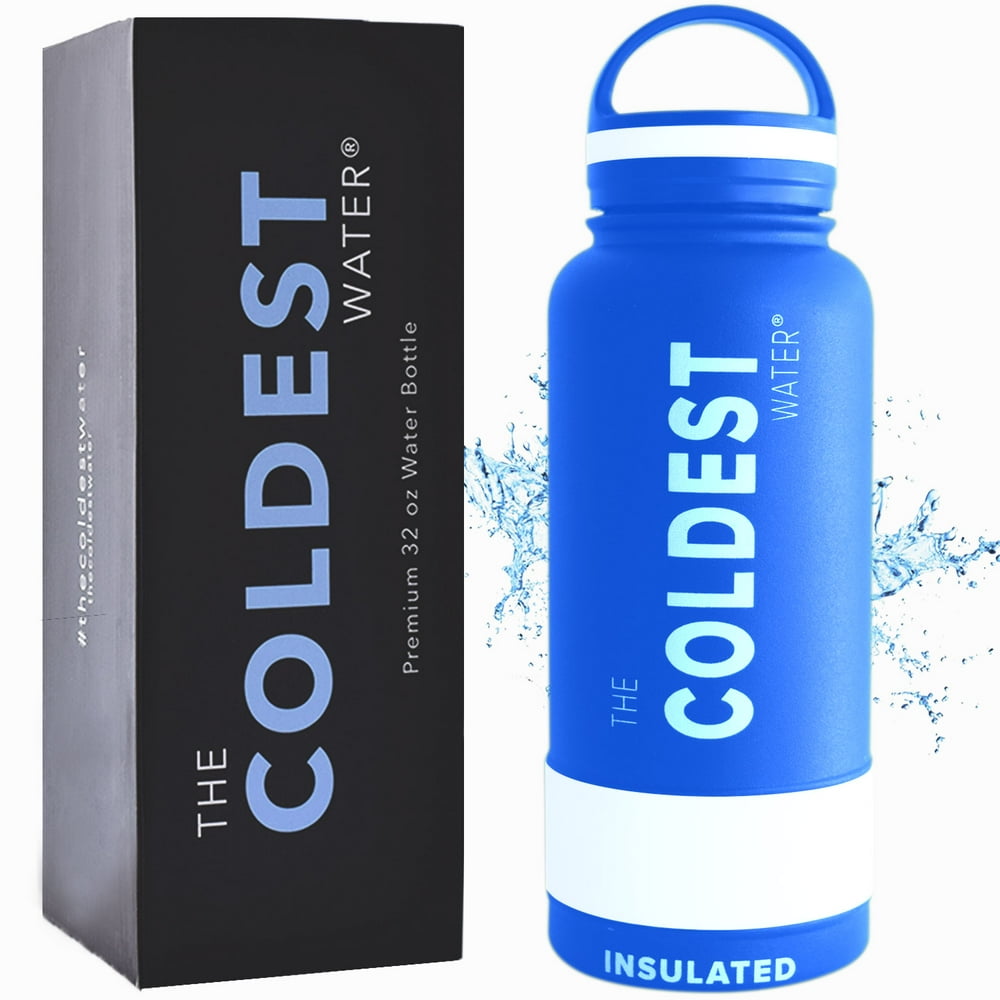 The Coldest Water Bottle 32oz Wide Mouth Insulated Stainless Steel Hydro Thermos Sailor Blue