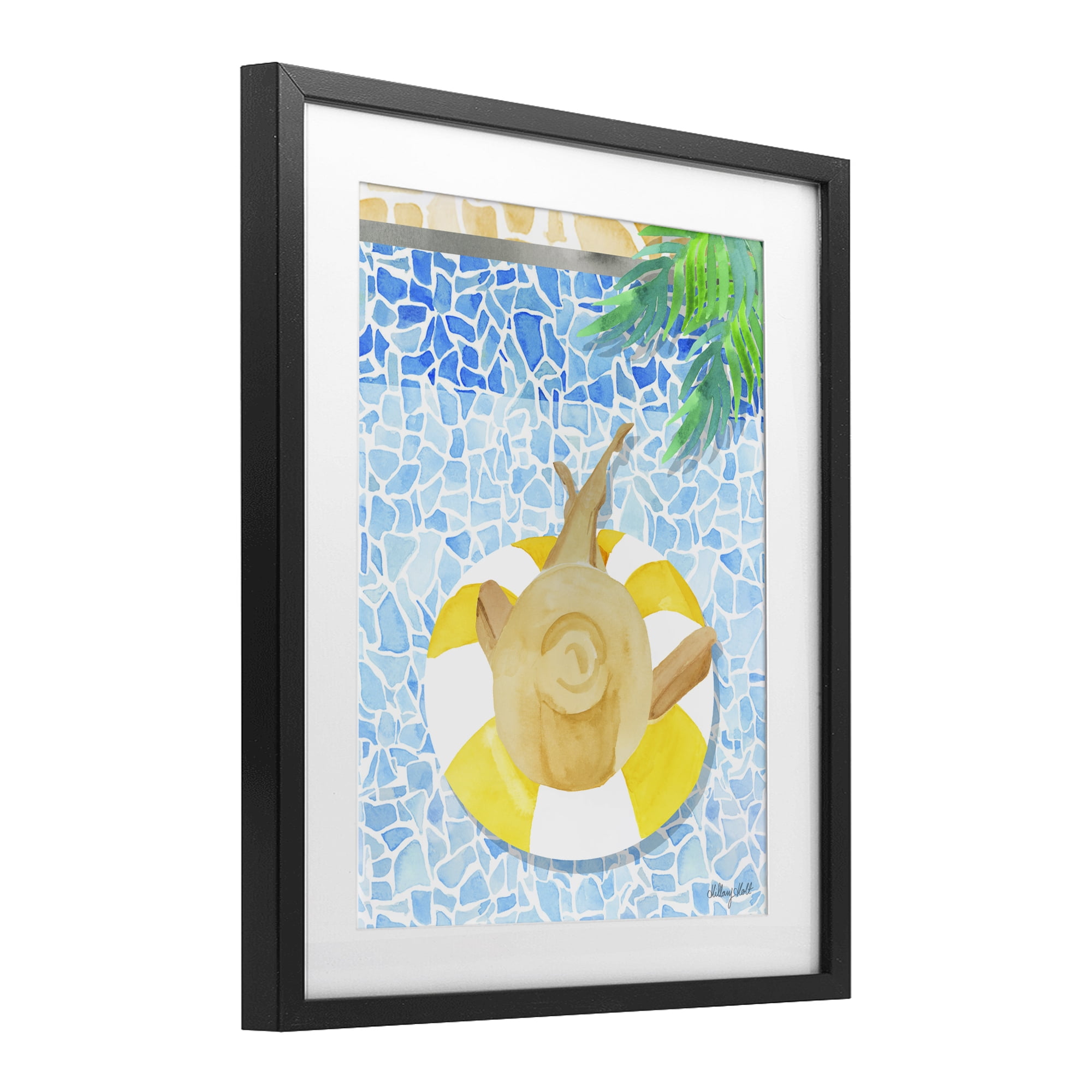Stupell Industries Summer Poolside Drift Black Framed Print Under Glass, design by Hillary Holt