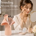 thumbnail image 5 of Mber Makeup Brush Case, Portable Silicone Makeup Brush Bag, Stand-Up Holder, Cosmetic Organizer Travel Pouch, Khaki, 5 of 5