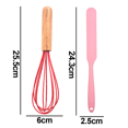thumbnail image 2 of Juego de mini utensilios de cocina de 2 piezas: utensilios de cocina de silicona con mangos de madera, 2 of 5