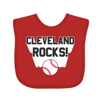 Inktastic Cleveland Rocks with Baseball Inversed Boys or Girls Baby Bib