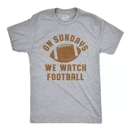 Mens On Sundays We Watch Football Tshirt Funny Sports Tailgating Tee
