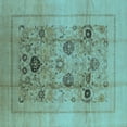 thumbnail image 1 of Ahgly Company Indoor Square Oriental Light Blue Industrial Area Rugs, 5' Square, 1 of 4