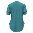 thumbnail image 7 of Xijirk Women's V-Neck Short Sleeve Blouse Puffed Sleeve T-Shirt with Button Casual Top for Everyday Wear,M, 7 of 7