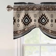 thumbnail image 4 of Brown Aztec Tie Up Valance Curtains for Windows, Kitchen Curtains Window Treatments, Boho Southwest Ethnic Neutral Motifs Short Window Shades Valances for Bedroom Bathroom Cafe 42"x12", 4 of 8