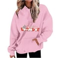 thumbnail image 2 of 2024 Hot Oversized Sweatshirt for Women in Clearance Womens Fashion Casual Valentines Day Printing Long Sleeve Tops Hoodie Sweatshirts Fall Clothes, Pink L, 2 of 5