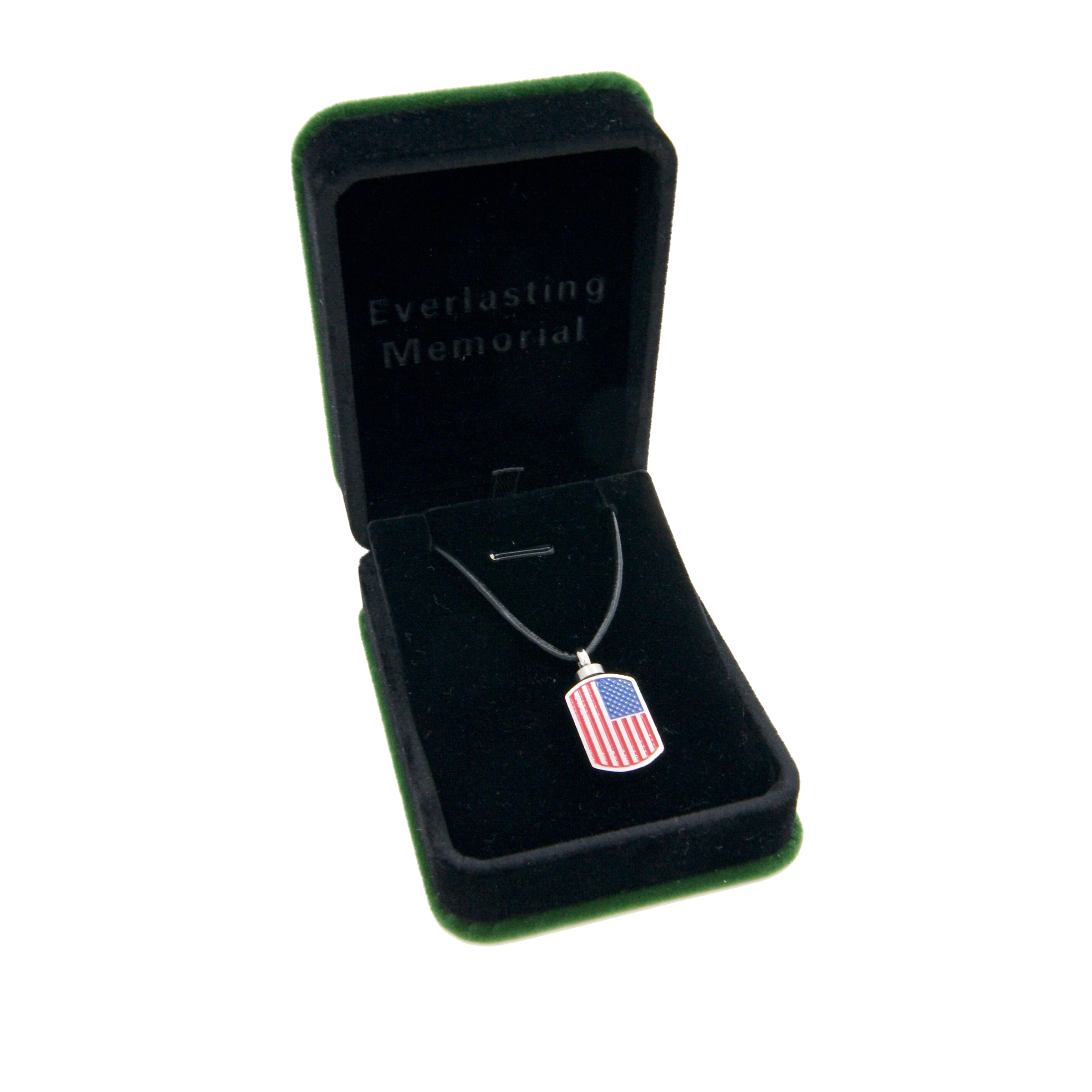 United States Flag Dog Tag Ashes Holder Cremation Urn Necklace for Ashes Memorial Keepsake Necklace Cremation Jewelry With Funnel Kit