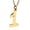 1 - Gold, variant on Womens Stainless Steel Number 0-9 Charms Pendant Necklace 2 Colors Gold Silve