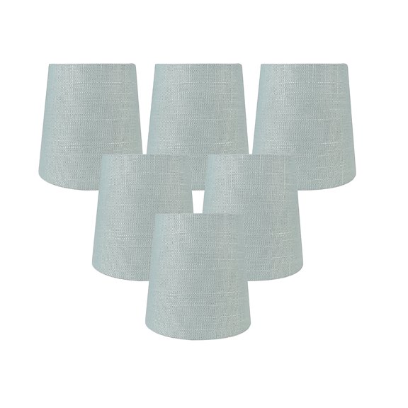 Meriville Set of 6 Capri Linen Clip On Chandelier Lamp Shades, 3.5-inch by 4.5-inch by 4.5-inch