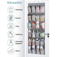 thumbnail image 6 of MISSLO Over The Door Shoe Organizer 12 Large Mesh Pockets Hanging Narrow Closet Door, White, 2 Pack, 6 of 10