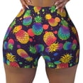 thumbnail image 2 of Honeii Colorful Pineapples1 Print Women's Workout Shorts, Gym Shorts for Active Wear, Sports Shorts,Women's Running Shorts,Quick Dry Athletic Shorts-Small, 2 of 8