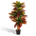 thumbnail image 1 of Costway Artificial Croton Plant 40" Tall Faux Fiddle Leaf fig Tree Fake Croton Palm Tree, 1 of 9