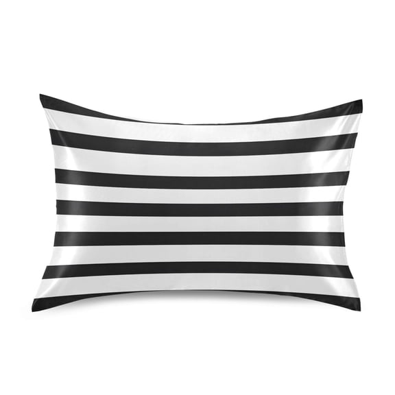 Minimalist Black and White Stripe King Size Pillowcase Ultra Soft Silky Fabric Wrinkle Fade Resistant 20x40in