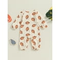 thumbnail image 6 of Elippeo Baby Boy Girl Bodysuits Football Print Long Sleeve Button Pocket Round Neck Fall Romper 3 6 12 18 Months, 6 of 10