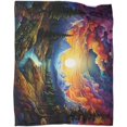thumbnail image 1 of Throw Blankets Colorful Sunset Jungle Print Fleece Throw Blanket Bed Couch Sofa, 1 of 5