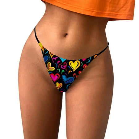 Xiaoxatg Sexy Panties for Women Womens Daily Vacation Casual Sexy Rose Printed Shorts Panties Thongs for Women plus Size