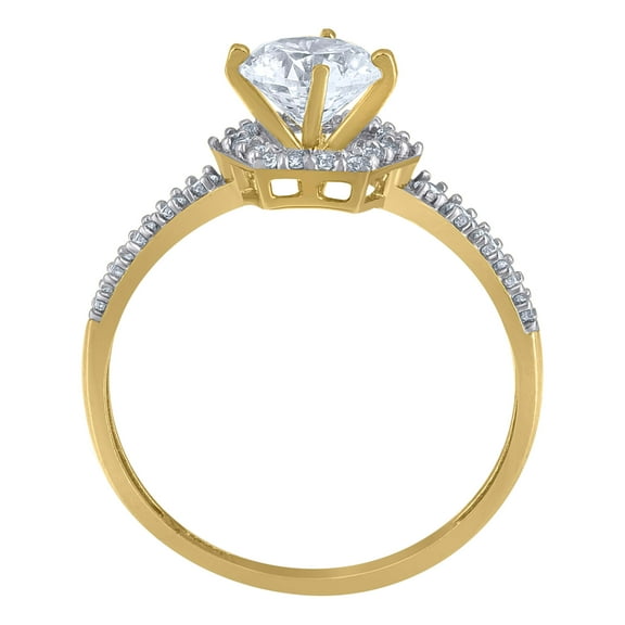 10kt 10k Two-Tone Gold Womens Cubic Zirconia Engagement Ring
