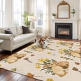 thumbnail image 2 of Easter Rabbits Area Rugs 6'x9', Small Throw Rugs for Kitchen Dining room, Spring Yellow Flowers Country Plants Vintage Indoor Outdoor Rug Non-Slip Low Pile Carpet Runner Reversible Floor Mats, 2 of 8