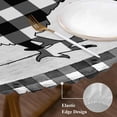 thumbnail image 3 of Chicken Hen Round Tablecloth, Fitted Table Cover with Elastic for 36"-44" Round Tables, Rooster Animals Farmhouse Plaid Country White Wooden Table Cloth Outdoor Dinning Party Waterproof Tablecloths, 3 of 7