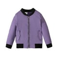 thumbnail image 3 of SUXIAN Toddler Winter Jacket Girls Warm Windproof Outerwear Casual Long Sleeve Coat with Pockets Loose Fit Light Purple 4-5 Years, 3 of 9