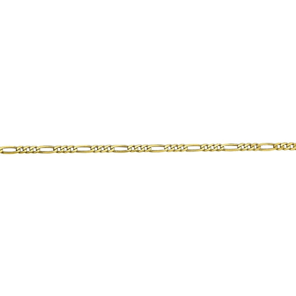 Primal Gold 10 Karat Yellow Gold 1.75mm Polished Figaro Chain Bracelet