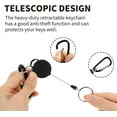 thumbnail image 3 of Retractable Badge Reels - Heavy Duty Extendable Key Chain - Key Lanyard Belt Clip Badge Holder Pull Reel Black(2 Pack), 3 of 7