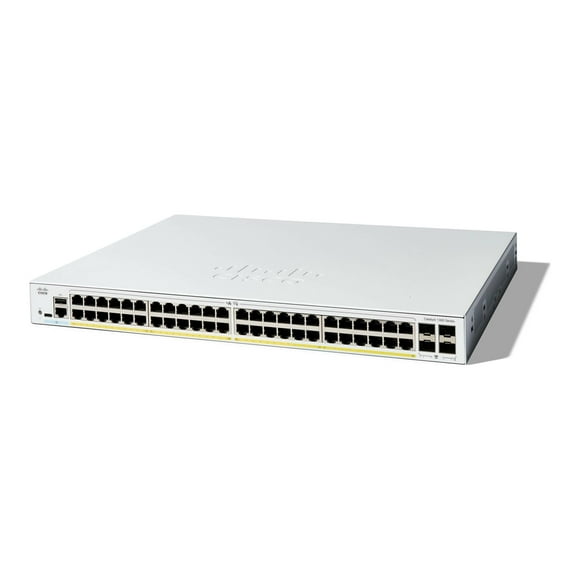 Cisco Catalyst 1300-48FP-4G - Switch - L3 - managed - 48 x 10/100/1000 (PoE+) + 4 x Gigabit SFP - rack-mountable - PoE+ (740 W)