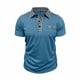 thumbnail image 4 of Blusa y camisa de manga corta con cuello vuelto para hombre, color liso, informal, de manga corta, con medio botón, con solapa abierta y cerrada, tops de poliéster para hombre, 4 of 8