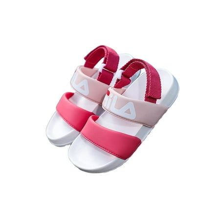 

Fangasis Boys Girls Flat Sandals Slip On Casual Shoes Summer Sandal Children Outdoor Quick Dry Beach Pink Style B 12C
