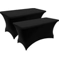 thumbnail image 2 of Nappe Rectangulaire Ajustée en Spandex Noir 8 Pieds - Housse de Table Extensible pour Banquet, 2 of 5