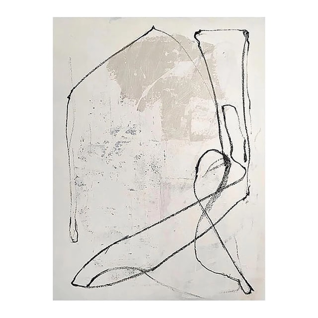 Pintura al óleo hecha a mano de gran tamaño sobre lienzo, minimalista, líneas blancas y negras, fondo abstracto para sofá, arte de pared, Mural de agitación para el hogar
