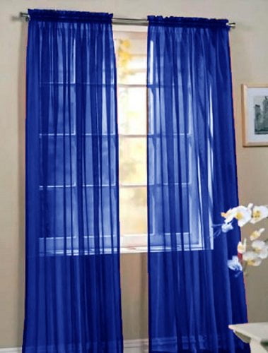 Elegance Curtains D Panels, Cobalt Blue Curtains For Kitchen