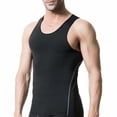 thumbnail image 3 of Toptie Men's 3 Pack Under Base Layer Sport Tank Top, Compression Shirt-01#Black-M, 3 of 6