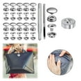 thumbnail image 2 of 10 Sets Snap Fasteners Kit Snaps Fasteners Sew On Snap Buttons Heavy Duty Leather Snap Fasteners With Material Hole Punch And Setting Tools, 2 of 9