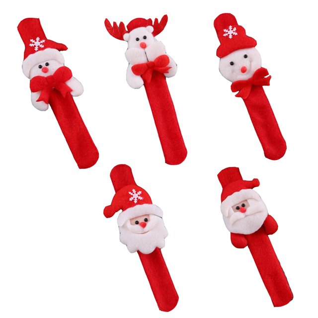 10 Unids Snap Pulseras Snap Pulsera Navidad Slap Snap Wrap Pulsera Clap Pulsera Snap Pulseras Navidad Slap Pulseras Santa Muñeco de nieve Elk Tela Pulsera Fiesta de Navidad Niños Namotu HFP-0352