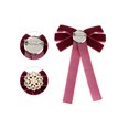 thumbnail image 3 of INSPIRE CHIC Women's Faux Pearl Bow Brooch Pre-Tied Neck Tie Brooch Pin Clip Ribbon Solid Bow Tie, 3 of 5