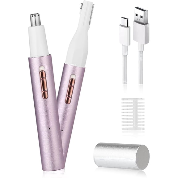 Hoeylife Rechargeable Nose and Ear Hair Trimmer for Women Men – Painless Facial and Eyebrow Hair Remover, Dual-Edge Blades, IPX7 Waterproof, Compact and Portable Electric Clipper