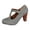 Grey, variant on IWRICH Women's High Heel Mary Jane Shoes Round Closed Toe Ankle Buckle Strap Pumps Dressy Sandals 10