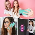 thumbnail image 6 of Asuwish Phone Case for iPhone 16 Plus 6.7 inch Zipper Wallet Detachable Cell Cover with Tempered Glass Screen Protector Crossbody Lanyard Strap Bling Glitter Flip Card Holder Slot i Phone16Plus Green, 6 of 8