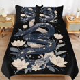 thumbnail image 6 of 3 Pcs Soft Bedding Set, Includes 1 Duvet Cover with Zipper And 2 Pillow,Shams Flower Entwined Snake Queen(90"×90"), 6 of 8