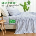 thumbnail image 4 of Gogreen 4PC Deep Pocket King Sheet Set Fit 16", Breathable Microfiber Soft King Size Sheet Set, Hotel Style Bed Sheet Set, Gift for Women, Men - Blue Leaves, 4 of 23