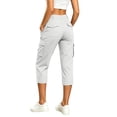 thumbnail image 4 of PBFRDSJ Womens Capris with Pockets Loose Casual Cargo Hiking Pants Outdoor Golf Drawstring Capris, 4 of 6