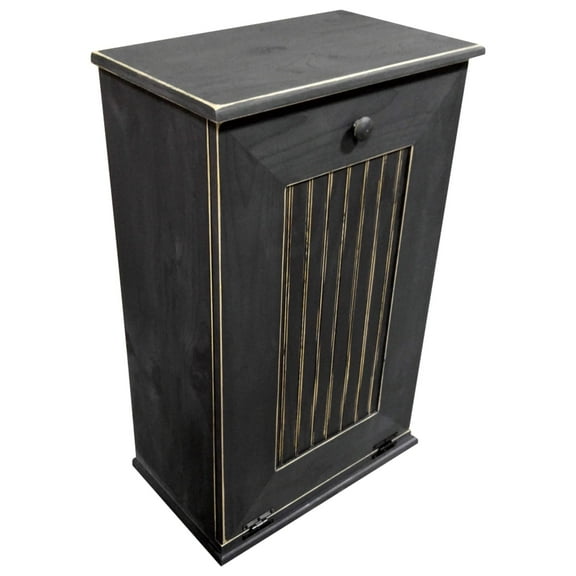 Contemporary Home Living 35.75" Distressed Black Large Tilt Out Trash Bin